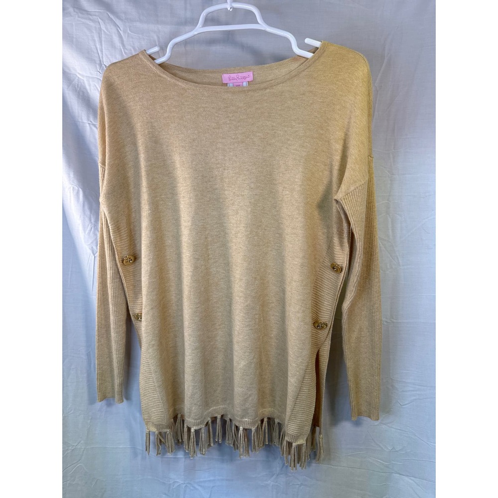Lilly Pulitzer Tan‎ Fringe Sweater Size XXS